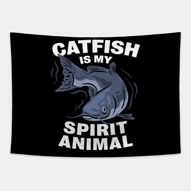 Catfish Is My Spirit Animal Tshirt For Fishing Fans Tapestry by razlanisme