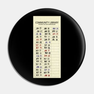Vintage Library "Due Date" Card Pin