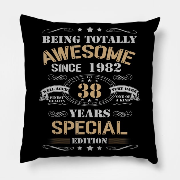 38 Years Special Edition Made In 1982 38th Birthday Pillow by bummersempre66