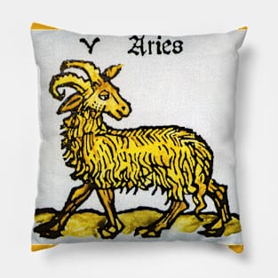 Vintage Signs of the Zodiac, Aries the Ram Pillow