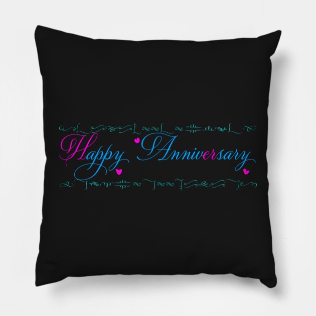 Happy Anniversary Pillow by Artstastic