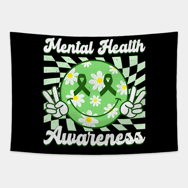 Mental Health Awareness  Green Ribbon Tapestry by JazlynShyann