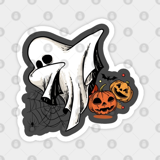 Ghost Halloween Dab Dance Magnet by Etopix