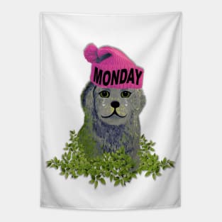 Moody Monday Beanie Puppy Tapestry