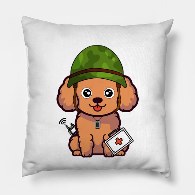 First aid military brown dog Pillow by Pet Station