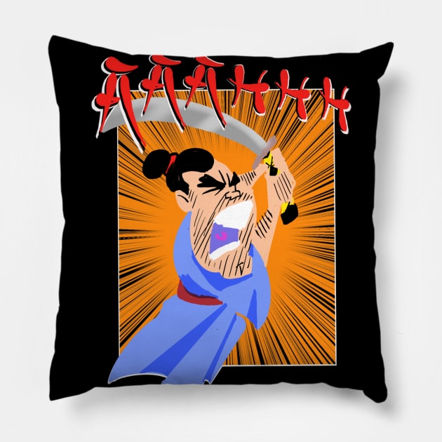 Samurai Belushi Pillow by Biomek