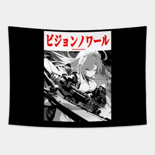 Cyberpunk Cyborg Maid Girl Japanese Vaporwave Urban Aesthetic 3 Tapestry