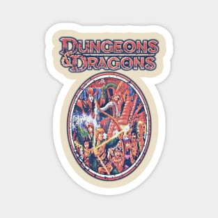 Retro dungeons and dragons art Magnet