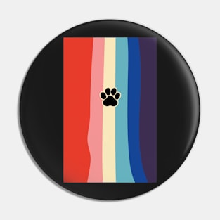 Dog paw on rainbow stripes Pin