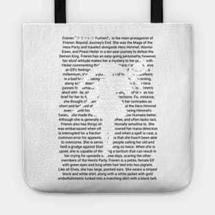 Frieren the Slayer Sousou no Frieren Anime Black and White Aesthetic Typography Art SNF-182 Tote