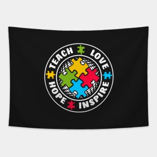 Teach Love Hope Inspire - Autism Awareness Tapestry