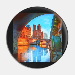 Paris France Watercolor Art Graphic Design, Home Decor & Gifts: face masks, Phone Cases, Apparel Pin