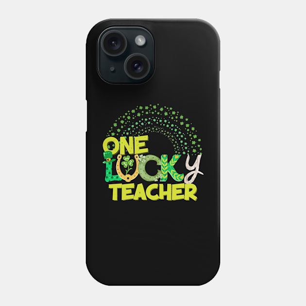 One lucky Teacher groovy text St Patrick's Da Phone Case by Marveloso