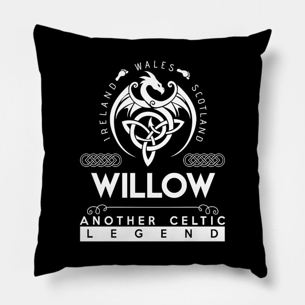 Willow Name T Shirt - Another Celtic Legend Willow Dragon Gift Item Pillow by harpermargy8920