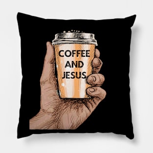 Coffee and Jesus Pillow