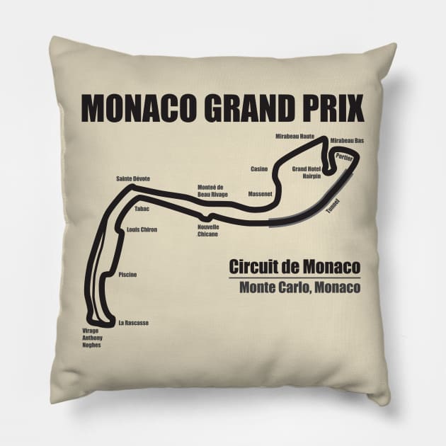 Monaco Grand Prix LS Pillow by Chicanery