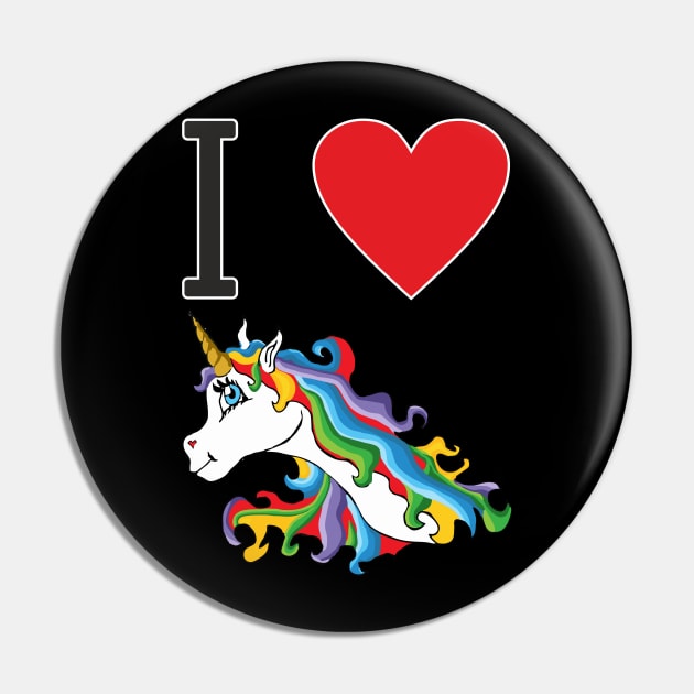 I love cute colourful sweet unicorn Pin by FancyTeeDesigns