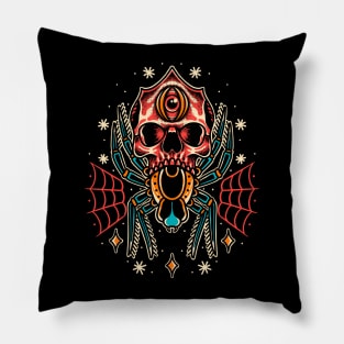 Spider Skull Pillow