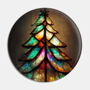 Stained Glass Rainbow Christmas Tree Pin