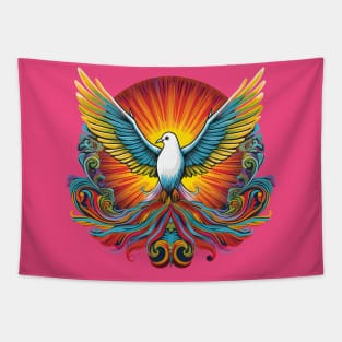 Dove Peace Pride Rainbow Colours Tapestry