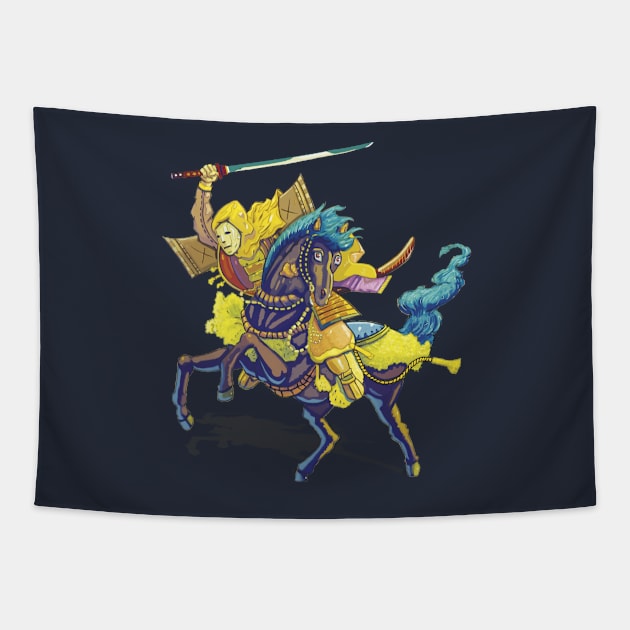 Riding Samurai Tapestry by PrinceG