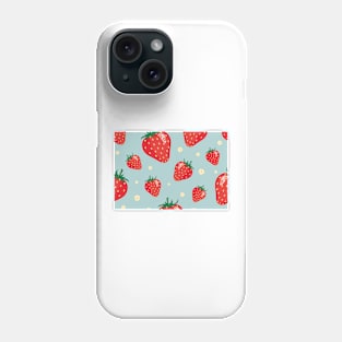 Cute Strawberries Pattern Mask - Beautiful Sunflower background - Great Gift For Her Phone Case