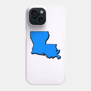 Bright Blue Louisiana Outline Phone Case