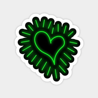 Neon Green Heart Magnet