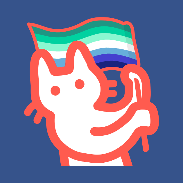 owie waving a gay pride flag by owiebrainhurts