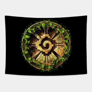 Aztec Hunab Ku Symbol Tapestry