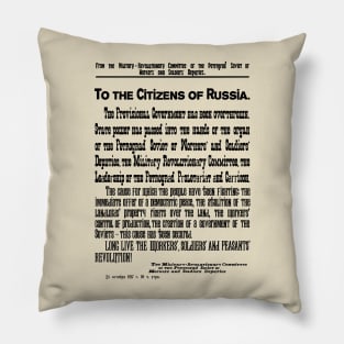 To the Citizens of Russia 1917 Pillow