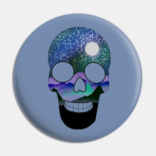 Skull nightscape Pin