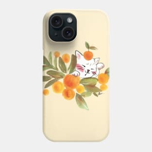 Lucky golden white cat Phone Case