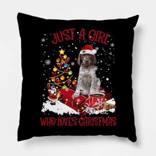 German Shorthaired Pointer Just A Girl Who Loves Christmas Pillow