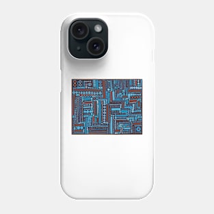 Copy of Wacky Maze - Aqua, Robin&amp;#39;s Egg Blue, Turquoise, and Brown Phone Case