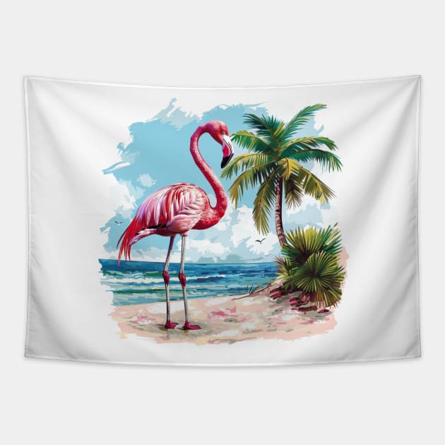 Flamingo Lovers Summer Vibes Tapestry by zooleisurelife