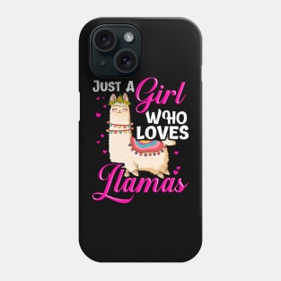 Funny Just A Girl Who Loves Llamas Cute Women Lama Phone Case