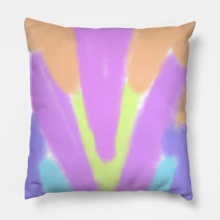 Pink purple green watercolor abstract art Pillow