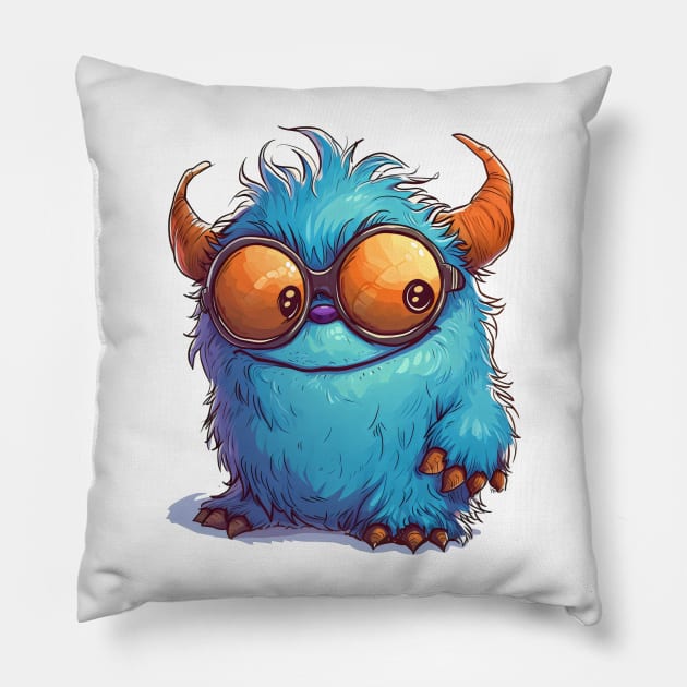 Cute Fluffy Monster Pillow by Obotan Mmienu