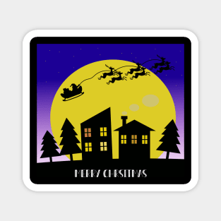 Santa Claus on The sky Night Magnet