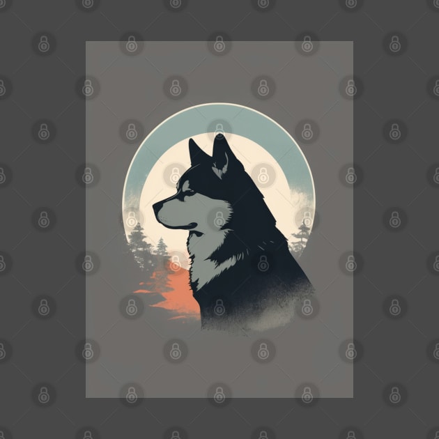 Akita Dog 2 - Japanese Retro Style by nextpensive