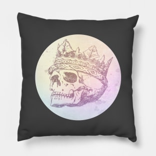 Distressed Creepy Cute Pastel Punk Skull Skeleton King T-shirt Pillow