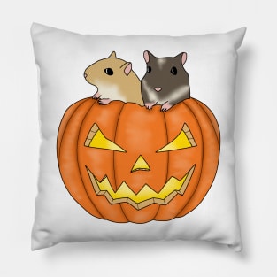 Two cute gerbils in a pumpkin Pillow