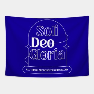 Soli Deo Gloria Modern Design in Dark Theme Tapestry