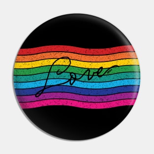 Retro Rainbow Stripe Flag Love Pin