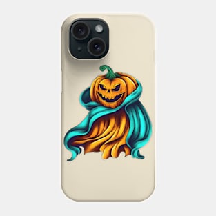 Halloween pumpkin with wavy cloak Phone Case