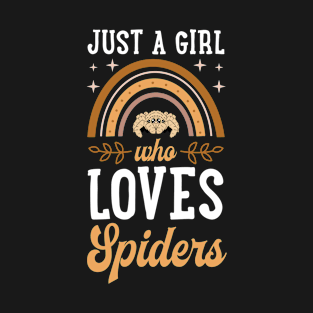 Just a Girl Who Loves Spiders Bohemian Rainbow Boho Style T-Shirt