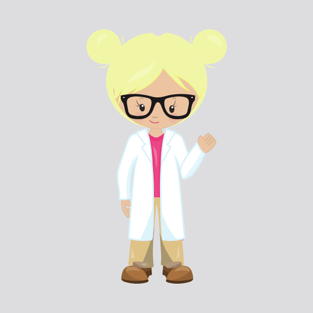 Science Girl, Scientist, Cute Girl, Blonde Hair by Jelena Dunčević