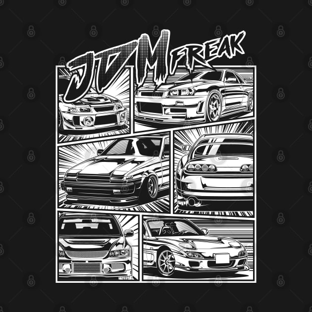 Manga Style of JDM Cars (White Print) by idrdesign