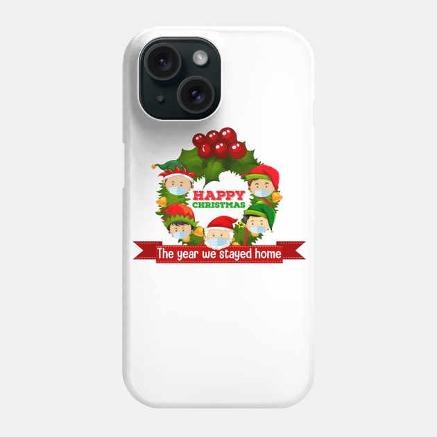 The year we stayed at home Merry Christmas Phone Case by queensandkings